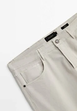 Massimo Dutti Slim Fit Textured Effect - Trousers - Beige -Massimo Dutti Shop 4ca45454dc5d4d67ad2dde72d074b27c