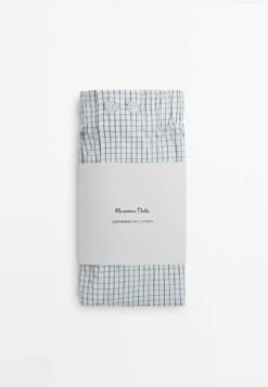 Massimo Dutti Micro-Check Poplin- Boxer Shorts - Blue -Massimo Dutti Shop 4ca9accf62214fc59d1cd6f227912054