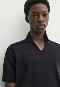 Massimo Dutti Milano Short Sleeve- Polo Shirt - Blue Black Denim -Massimo Dutti Shop 4cda0a755f0647509416004fb0797e95