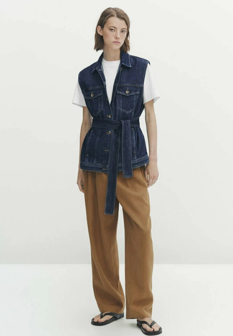 Massimo Dutti Belted- Waistcoat - Dark Blue 4 Massimo Dutti Belted- Waistcoat - Dark Blue - Image 2