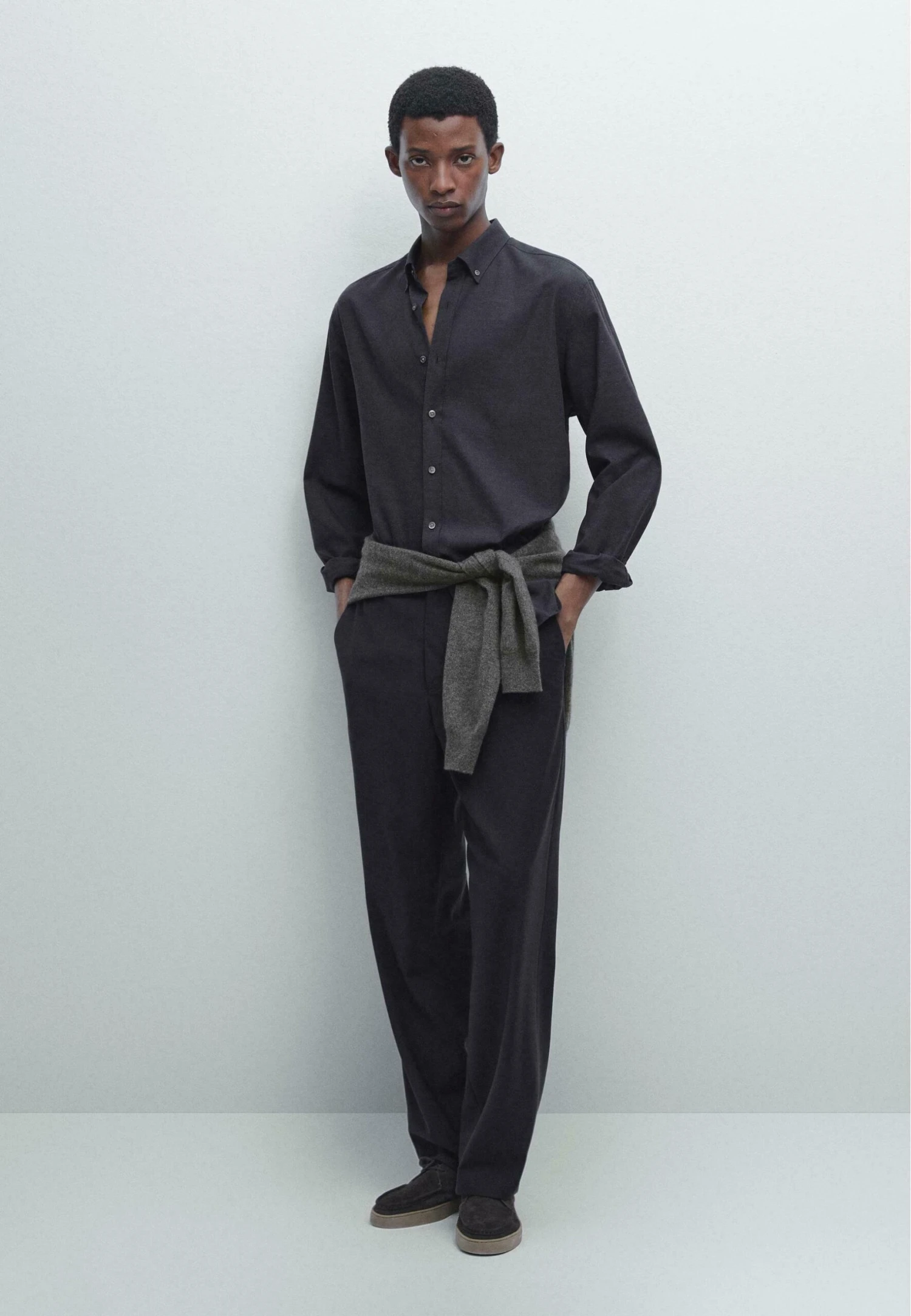 Massimo Dutti SOFT REGULAR FIT MELANGE - Shirt - Dark Blue 4 Massimo Dutti SOFT REGULAR FIT MELANGE - Shirt - Dark Blue - Image 2