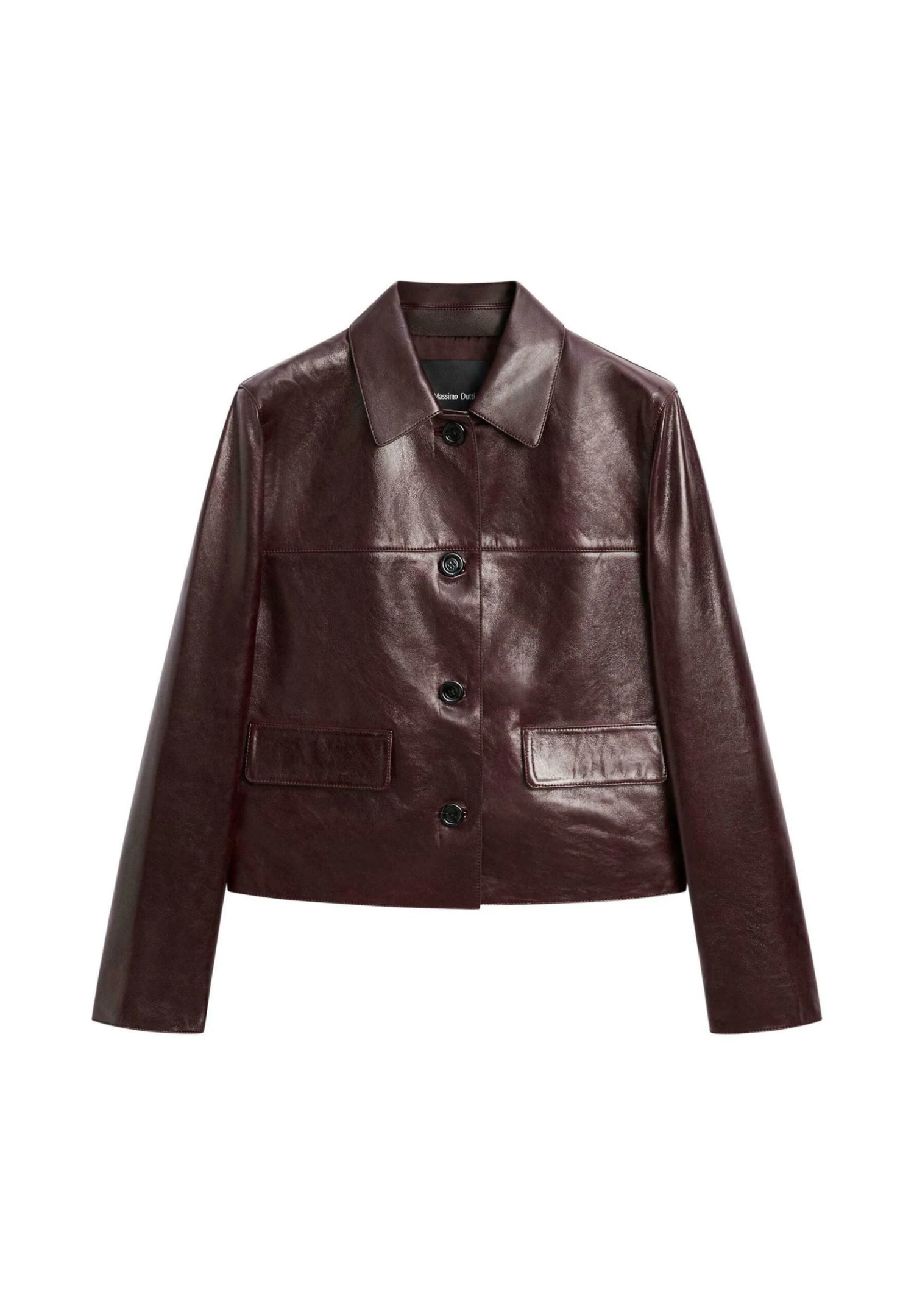 Massimo Dutti Leather Jacket - Bordeaux 6 Massimo Dutti Leather Jacket - Bordeaux - Image 4