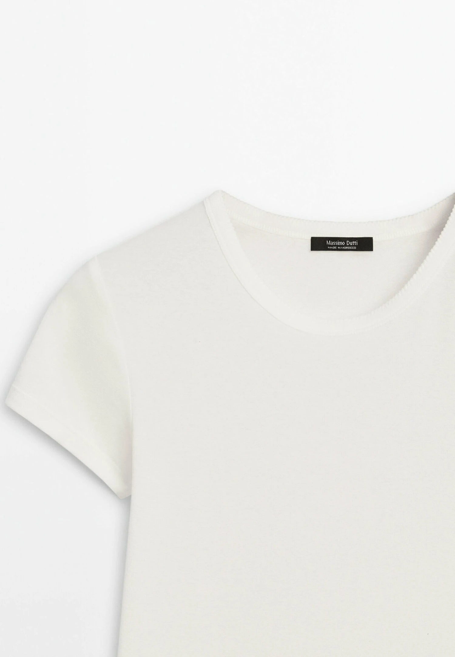 Massimo Dutti SHORT SLEEVE WITH TRIM DETAILS - Basic T-shirt - WHITE 10 Massimo Dutti SHORT SLEEVE WITH TRIM DETAILS - Basic T-shirt - WHITE - Image 8