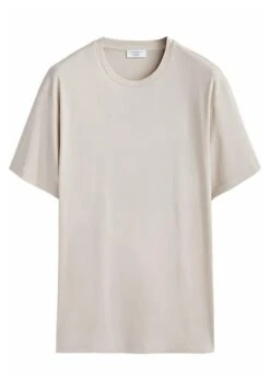 Massimo Dutti Studio -Short Sleeve - Basic T-Shirt - Beige