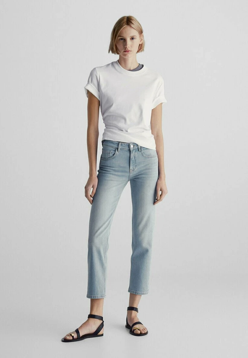 Massimo Dutti Cropped-Fit- Slim Fit Jeans - Blue/Grey 4 Massimo Dutti Cropped-Fit- Slim Fit Jeans - Blue/Grey - Image 2