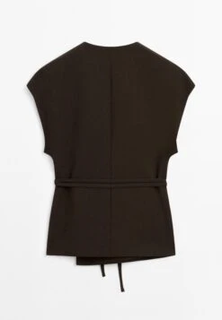 Massimo Dutti DOUBLE-BREASTED V-NECK WITH TIES - Summer Jacket - Mottled Dark Brown -Massimo Dutti Shop 4de44fdf39354d399f36b0fea9946593