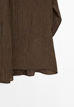 Massimo Dutti PINSTRIPE GARMENT WITH SCARF COLLAR - Blouse - Mottled Dark Brown -Massimo Dutti Shop 4def8d09c57e4a91a1e86ca559a152f2