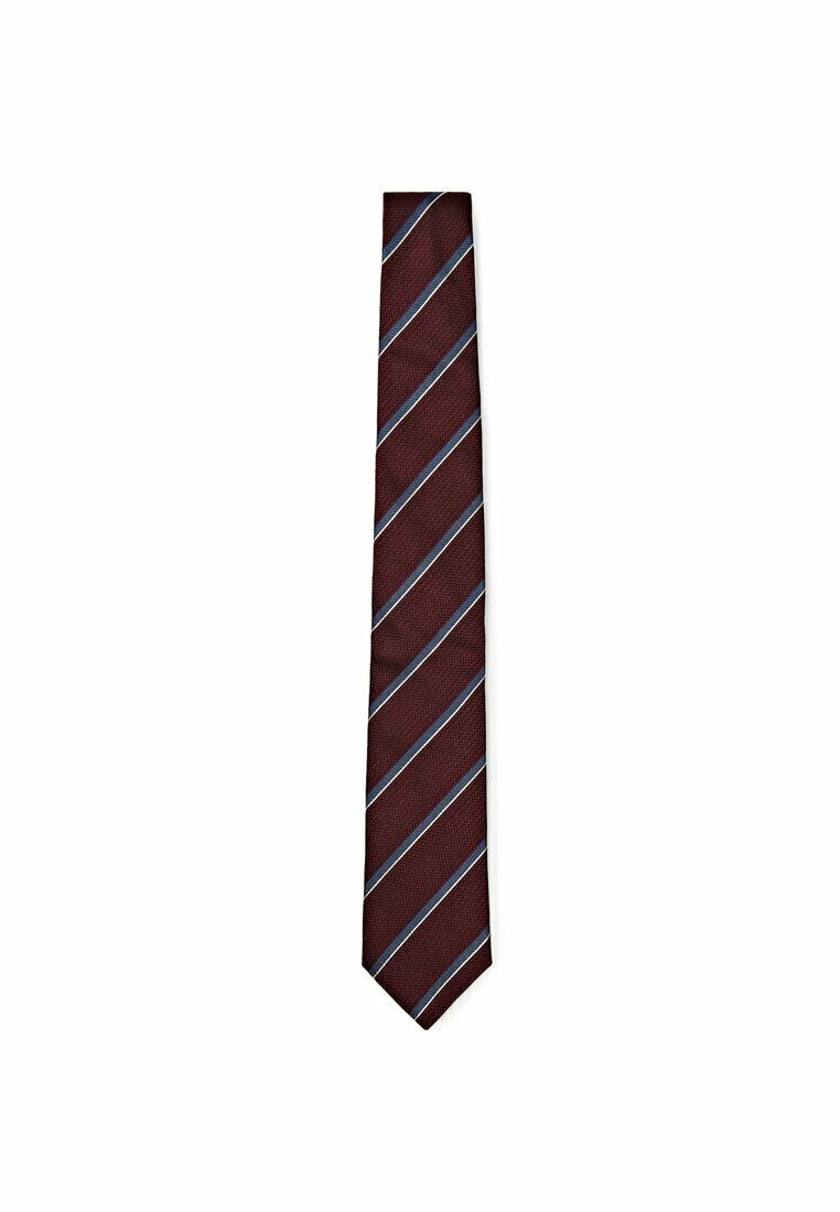 Massimo Dutti Blend Striped - Tie - Bordeaux 8 Massimo Dutti Blend Striped - Tie - Bordeaux - Image 6