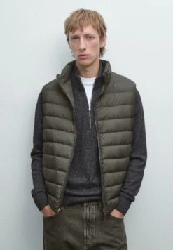 Massimo Dutti WATER-REPELLENT REVERSIBLE DOWN - Waistcoat - Dark Grey