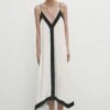 Massimo Dutti Strappy With Contrast V Neck - Maxi Dress -Massimo Dutti Shop 4e054ef17a2d49e7afc6d12e23ea9849