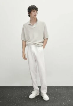 Massimo Dutti Textured Short Sleeve - Polo Shirt - Beige -Massimo Dutti Shop 4e1dfa23751c479eb102dfcbb6881bf8