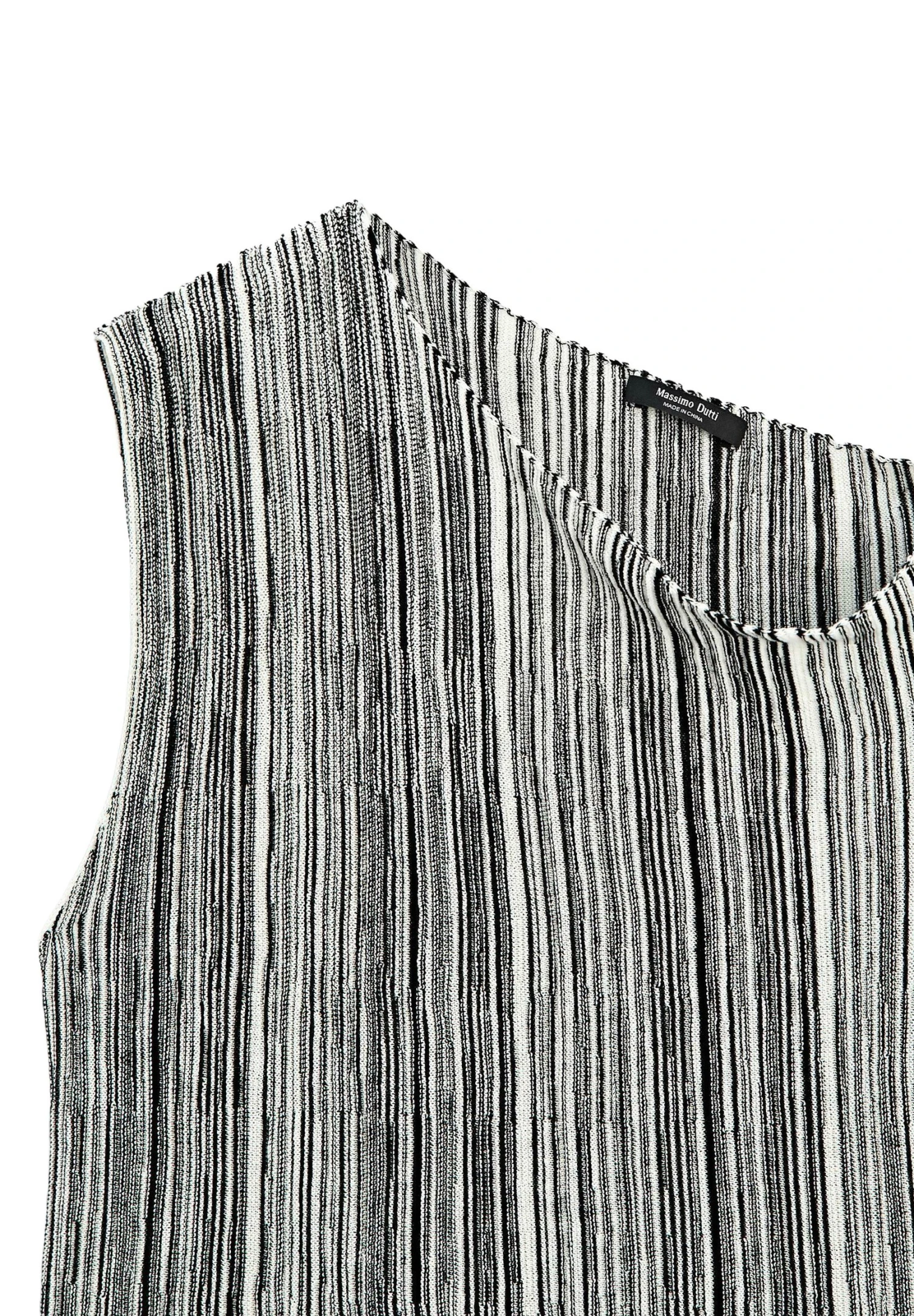 Massimo Dutti ASYMMETRIC NECK WITH STRIPED PRINT - Top - Black 11 Massimo Dutti ASYMMETRIC NECK WITH STRIPED PRINT - Top - Black - Image 9