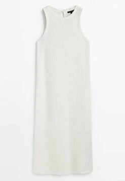 Massimo Dutti Sleeveless Textured Midi - Jumper Dress -Massimo Dutti Shop 4e4451b6396a4c5b90c30686463e5679