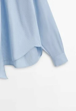 Massimo Dutti Striped With Neck Tie- Button-Down Blouse - Light Blue -Massimo Dutti Shop 4e4b009d7300447e98aaa24f387de434