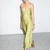Massimo Dutti FLOWING SATIN MIDI - Cocktail Dress / Party Dress - Light Green -Massimo Dutti Shop 4e56359d08734410a0506abc5ede1021