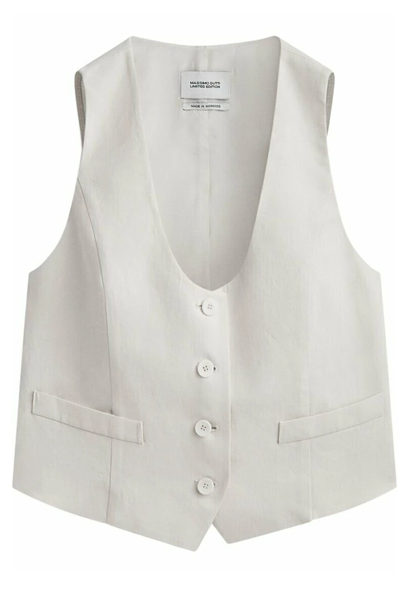 Massimo Dutti Cropped Waxed - Waistcoat 3 Massimo Dutti Cropped Waxed - Waistcoat