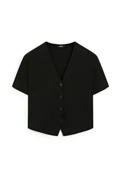 Massimo Dutti FLOWING SHORT SLEEVE WITH V-NECK - Button-down Blouse - Black 15 Massimo Dutti FLOWING SHORT SLEEVE WITH V-NECK - Button-down Blouse - Black -Massimo Dutti Shop 4e73a1f2f3c343eabb87da9c985aec06