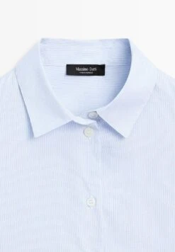 Massimo Dutti STRIPED STRETCH GARMENT - Button-down Blouse - Blue -Massimo Dutti Shop 4e8be7b5563b4a64a0b36c174353328f
