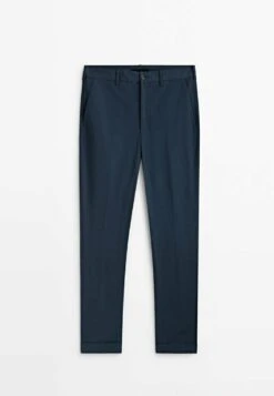 Massimo Dutti False Plain Dyed- Chinos - Blue -Massimo Dutti Shop 4ec38f5a004647efb08b3e15287674ee