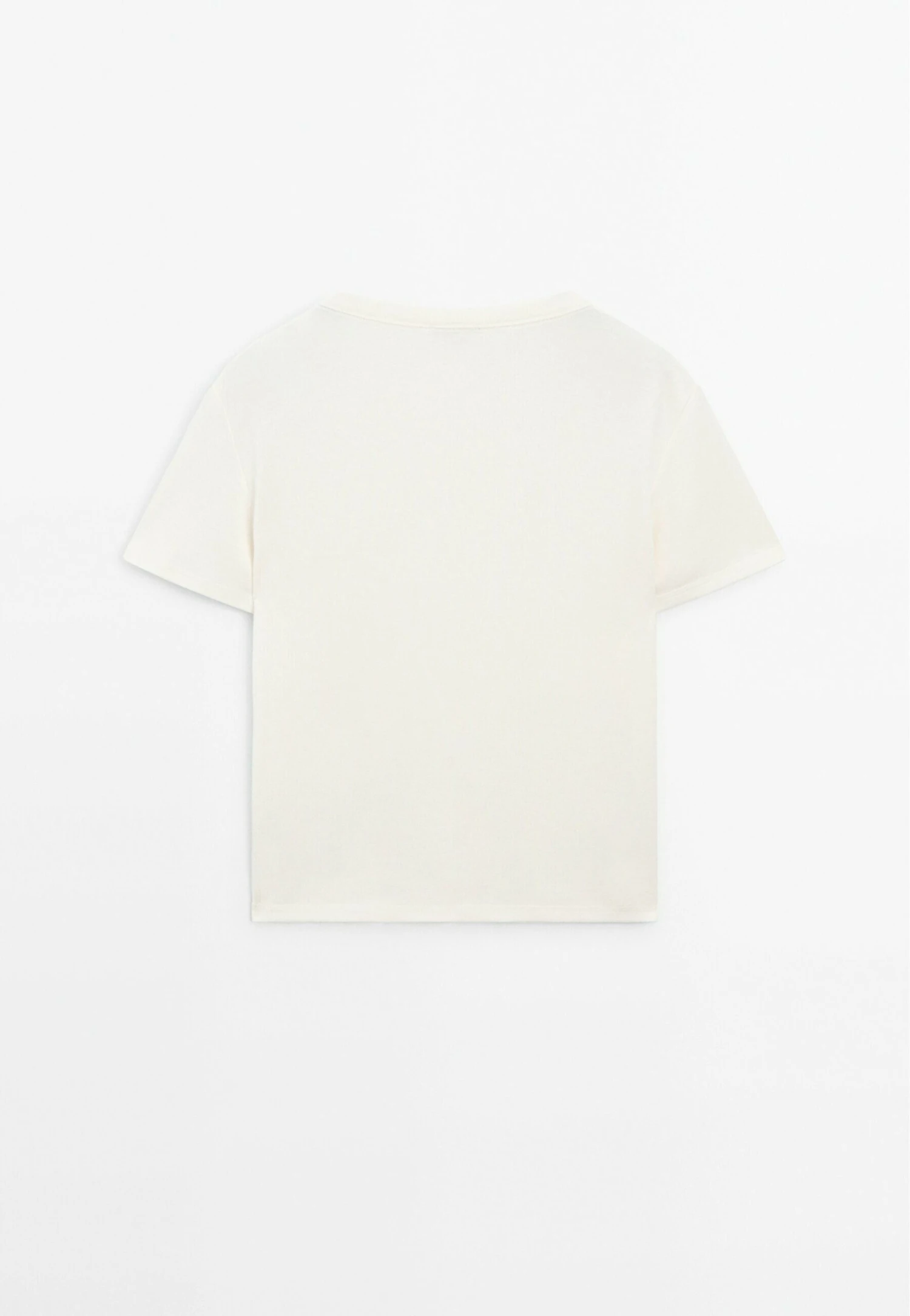 Massimo Dutti REGULAR FIT WITH COLLAR DETAIL - Basic T-shirt - Beige 8 Massimo Dutti REGULAR FIT WITH COLLAR DETAIL - Basic T-shirt - Beige - Image 6