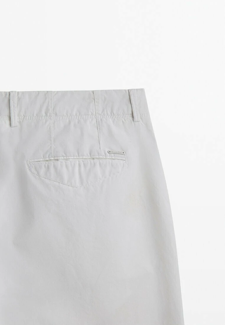 Massimo Dutti Micro-Twill Bermuda- Shorts - White 12 Massimo Dutti Micro-Twill Bermuda- Shorts - White - Image 10
