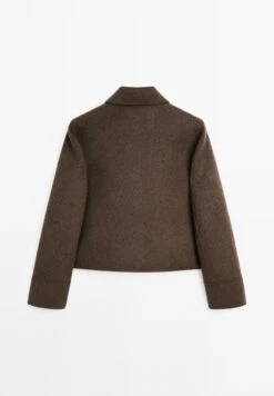 Massimo Dutti SHORT DOUBLE-BREASTED - Short Coat - Mottled Dark Brown -Massimo Dutti Shop 4f252a3040ef46699e5ed5756c7628cf
