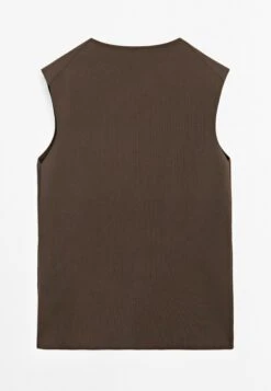 Massimo Dutti TAILORED FIT WITH BUTTONS - Waistcoat - Brown -Massimo Dutti Shop 4f39574af1954768ad5b92f227beaf67