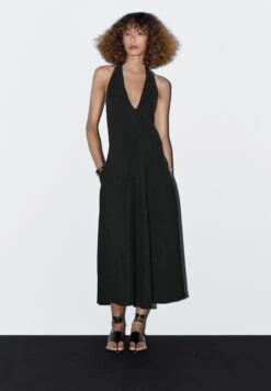 Massimo Dutti HALTER MIDI WITH LOW-CUT BACK - Cocktail Dress / Party Dress - Black -Massimo Dutti Shop 4f5f8cd35f8645e0afe5ba00d5e7e06b