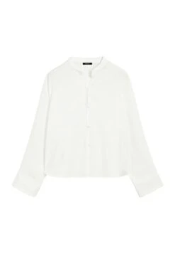 Massimo Dutti STAND COLLAR WITH FRONT SEAM - Button-down Blouse - Beige -Massimo Dutti Shop 4f73bdfb036e47c49ca98a1d74506c56