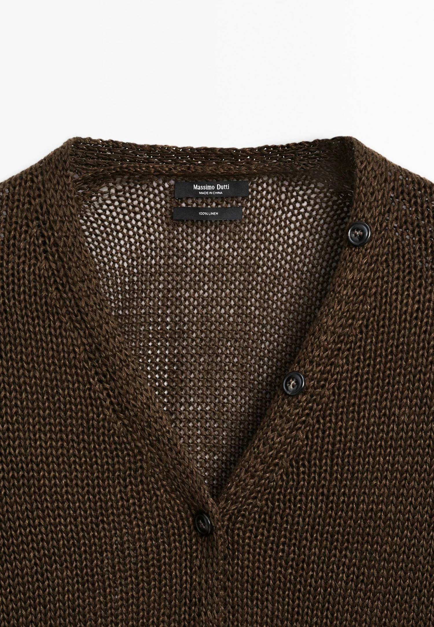 Massimo Dutti BUTTONED V-NECK WITH LONG SLEEVES - Cardigan - Brown 8 Massimo Dutti BUTTONED V-NECK WITH LONG SLEEVES - Cardigan - Brown - Image 6