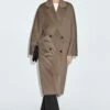 Massimo Dutti DOUBLE-BREASTED - Classic Coat - Dark Brown -Massimo Dutti Shop 4f86e185e2684379bc100e1eb3e5cb45