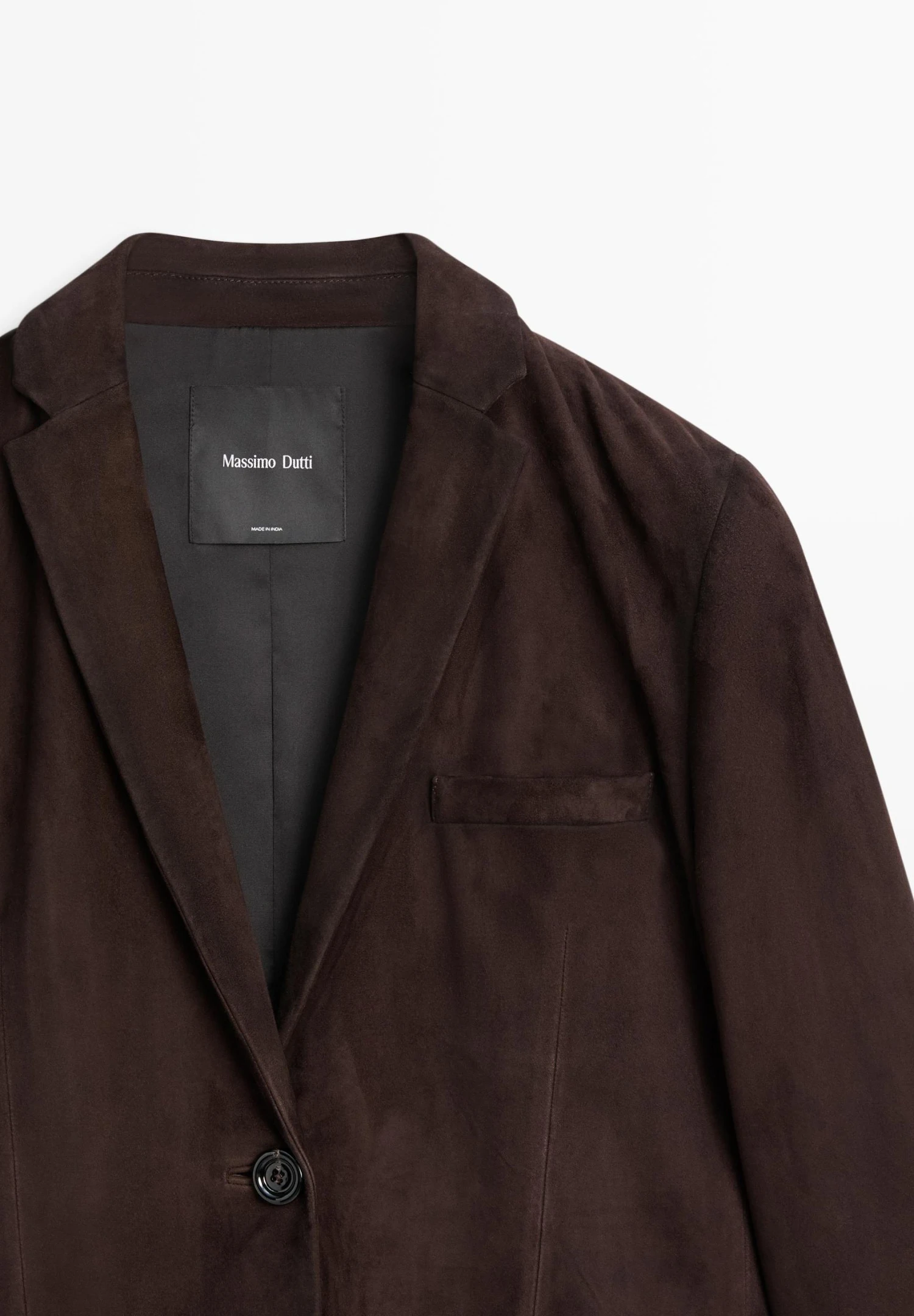 Massimo Dutti SUEDE FINISH WITH POCKETS - Leather Jacket - Dark Brown 8 Massimo Dutti SUEDE FINISH WITH POCKETS - Leather Jacket - Dark Brown - Image 6