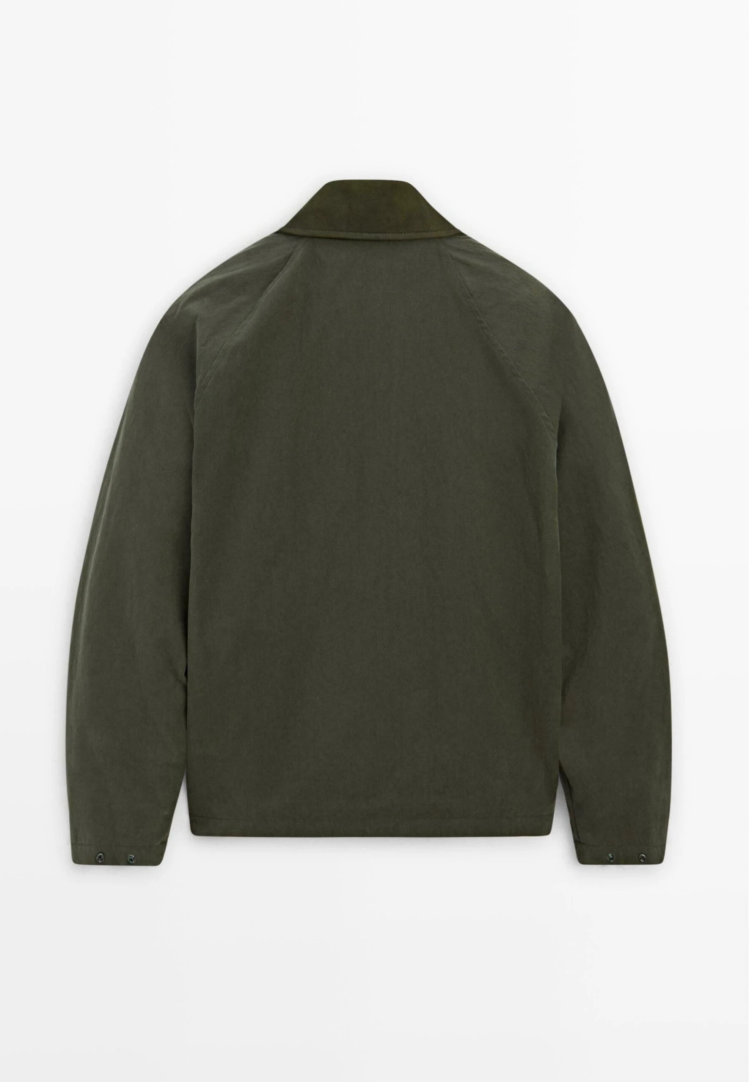 Massimo Dutti CONTRAST COLLAR WITH BUTTONS - Light Jacket - Mottled Dark Green 7 Massimo Dutti CONTRAST COLLAR WITH BUTTONS - Light Jacket - Mottled Dark Green - Image 5