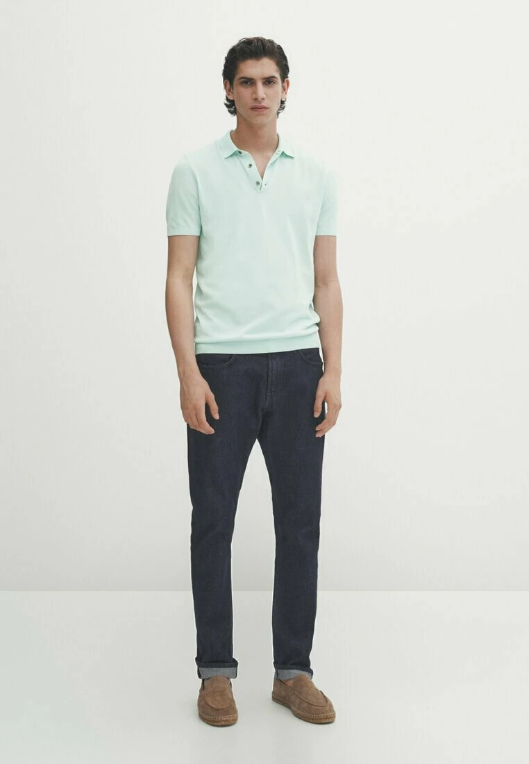 Massimo Dutti Short Sleeve - Polo Shirt - Turquoise 4 Massimo Dutti Short Sleeve - Polo Shirt - Turquoise - Image 2