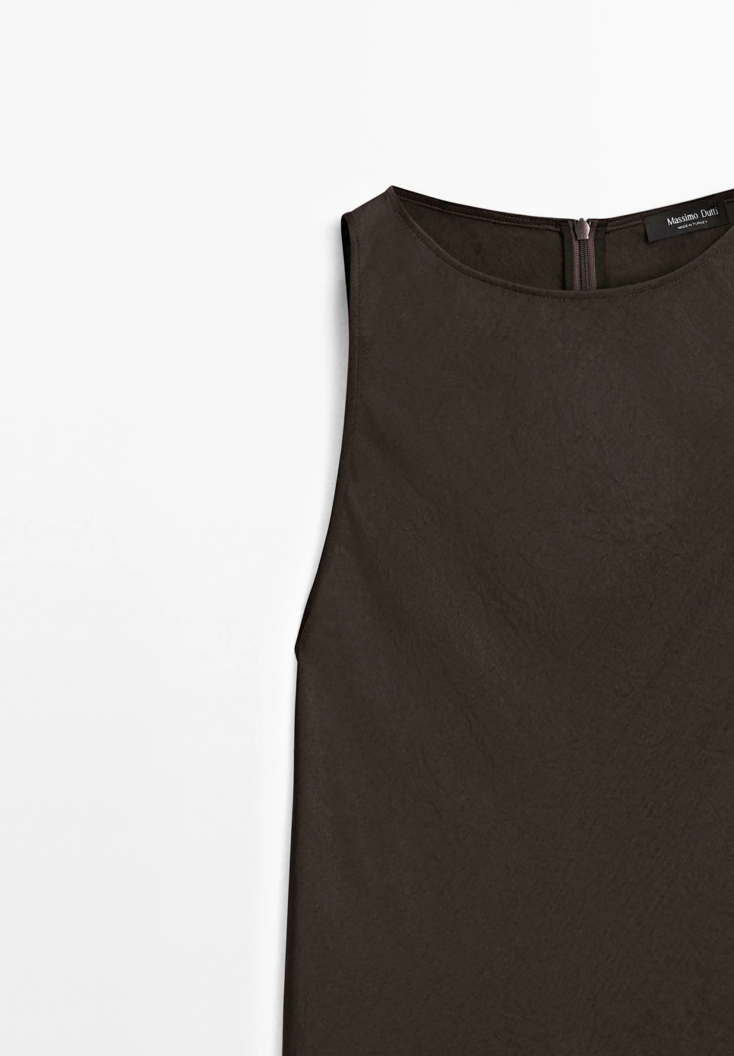 Massimo Dutti LONG HALTER NECK - Day Dress - Mottled Dark Brown 11 Massimo Dutti LONG HALTER NECK - Day Dress - Mottled Dark Brown - Image 9