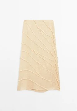 Massimo Dutti MIDI WITH PATCHWORK DETAIL - Maxi Skirt - Yellow -Massimo Dutti Shop 500619478ceb4570b892ff0ddded6dc7