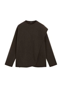 Massimo Dutti LAYERED LONG SLEEVE - Cardigan - Mottled Dark Brown -Massimo Dutti Shop 502014c8266c412388e88ce8506414e9