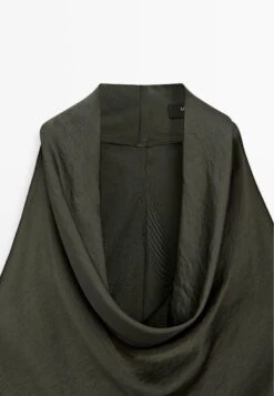 Massimo Dutti DRAPED HALTER TOP - Top - Mottled Dark Green -Massimo Dutti Shop 50201aa541164fa0bddd464ee1babc8e