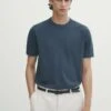 Massimo Dutti Short Sleeve - Basic T-Shirt - Mottled Dark Blue 1 Massimo Dutti Short Sleeve - Basic T-Shirt - Mottled Dark Blue -Massimo Dutti Shop 5021d06ee1ef49db82d8ff21aa0abdb7