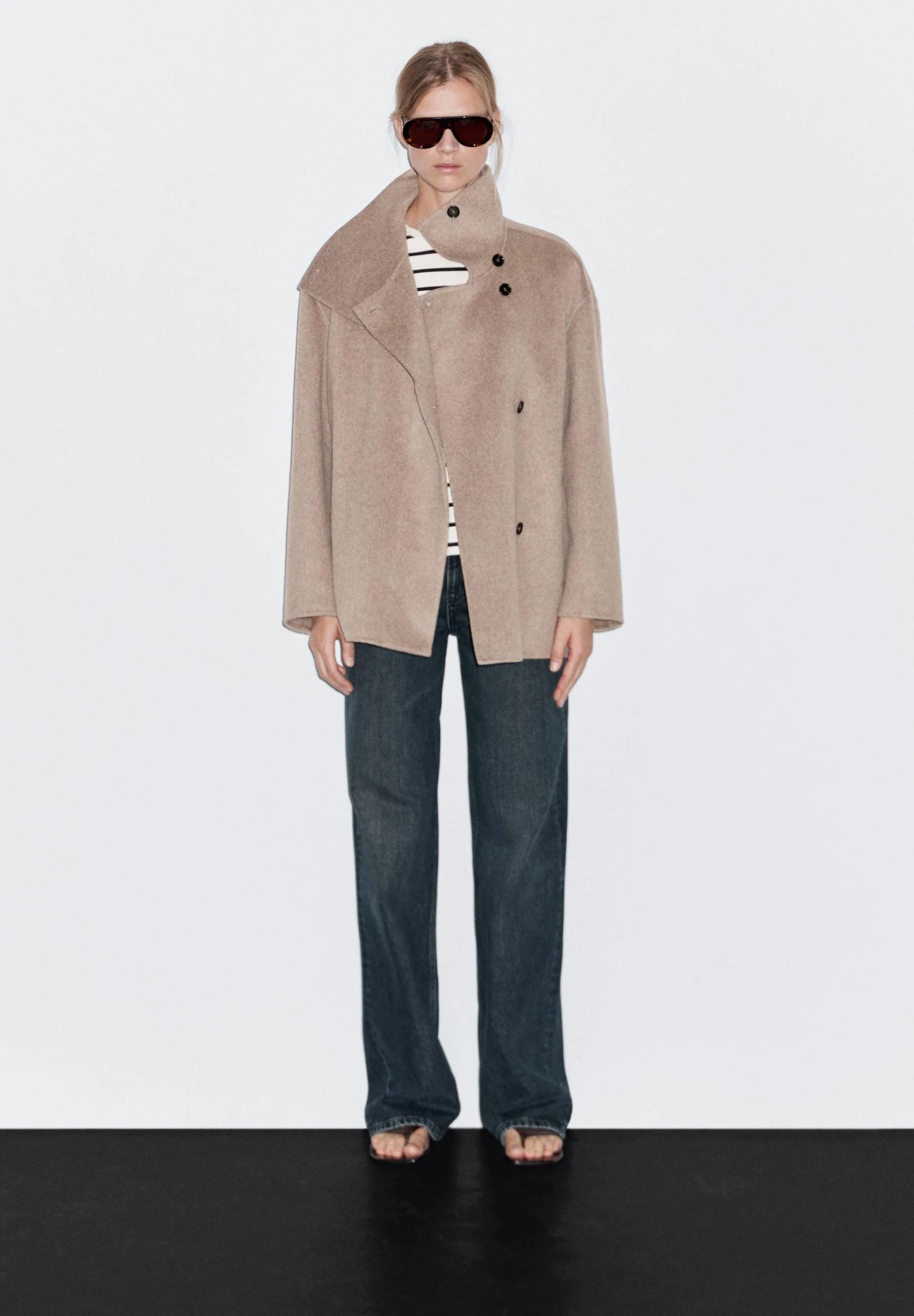 Massimo Dutti HIGH NECK - Short Coat - Camel 7 Massimo Dutti HIGH NECK - Short Coat - Camel - Image 5