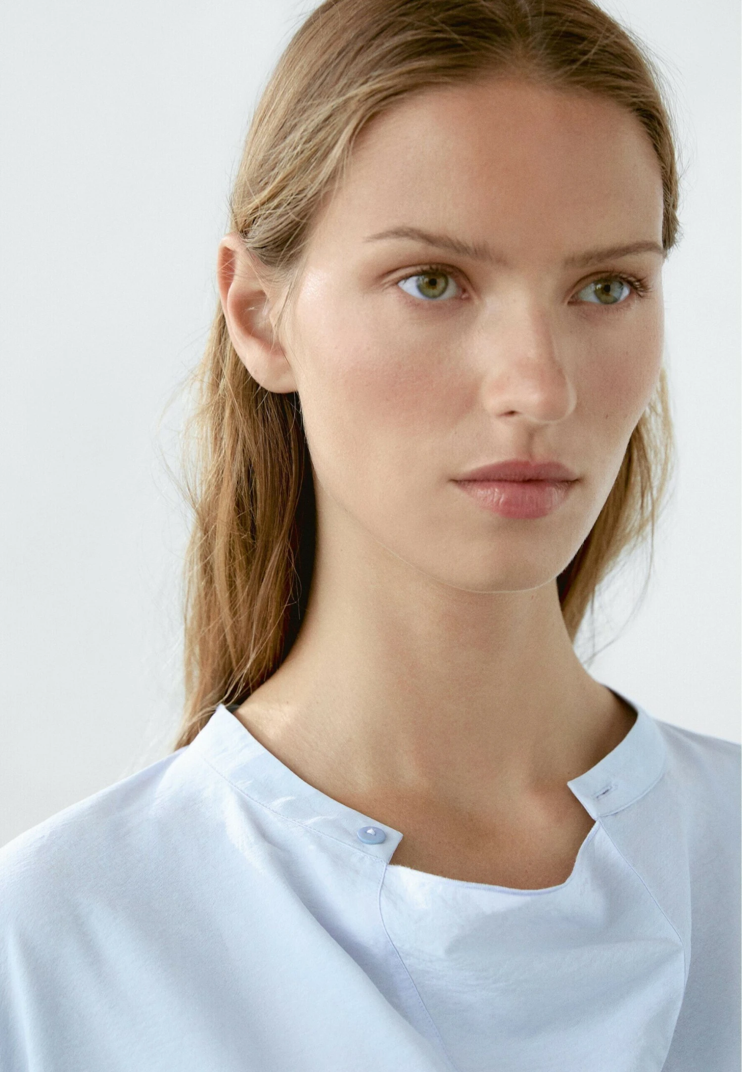 Massimo Dutti LONG SLEEVE GARMENT WITH COLLAR DETAIL - Blouse - Light Blue 5 Massimo Dutti LONG SLEEVE GARMENT WITH COLLAR DETAIL - Blouse - Light Blue - Image 3