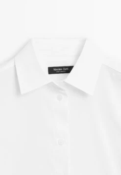 Massimo Dutti STRETCH FITTED LONG SLEEVE - Button-down Blouse - White -Massimo Dutti Shop 505b3068b1ee48658627ecac9f50b514