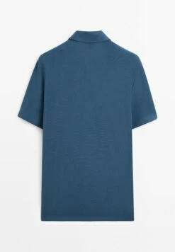 Massimo Dutti TEXTURED SHORT SLEEVE POLO NECK - Polo Shirt - Mottled Dark Blue -Massimo Dutti Shop 506c68cad7624bf29824fdd9473656ea