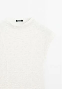 Massimo Dutti SLEEVELESS WITH GATHERED DETAIL - Basic T-shirt - White -Massimo Dutti Shop 50766412dd7246be86be0448c278e859