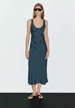 Massimo Dutti STRAPPY ROUND NECK - Day Dress - Mottled Dark Green -Massimo Dutti Shop 5079eacd8d2a4577a129dd8a94e21343