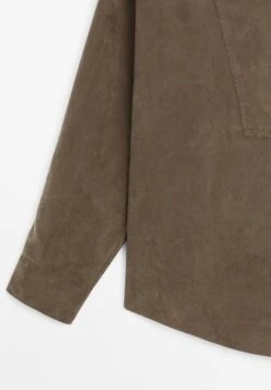 Massimo Dutti GARMENT WITH ZIP ON THE CHEST - Blouse - Dark Brown -Massimo Dutti Shop 5083311e79234a26b28547c0eb5fcc0f