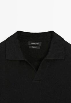 Massimo Dutti V-NECK LONG SLEEVE - Polo Shirt - Black -Massimo Dutti Shop 5091448e256347a6a2ed7e48de8d0387
