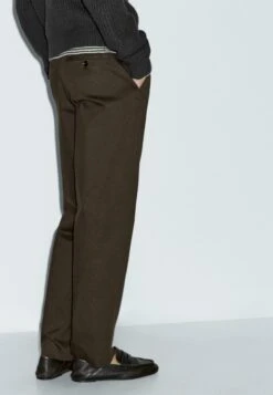 Massimo Dutti STRAIGHT - Trousers - Dark Brown -Massimo Dutti Shop 509b631bcf074a57adb1cb35461af650