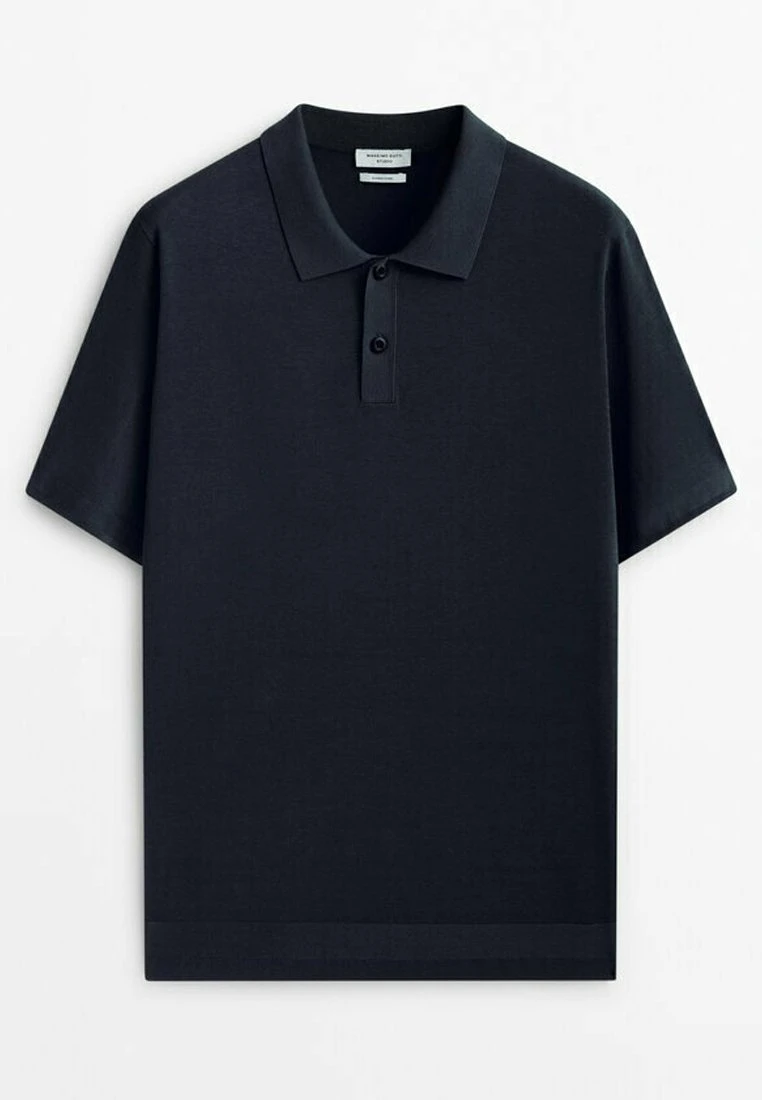 Massimo Dutti Studio - Blend - Polo Shirt - Blue/Black Denim 12 Massimo Dutti Studio - Blend - Polo Shirt - Blue/Black Denim - Image 10