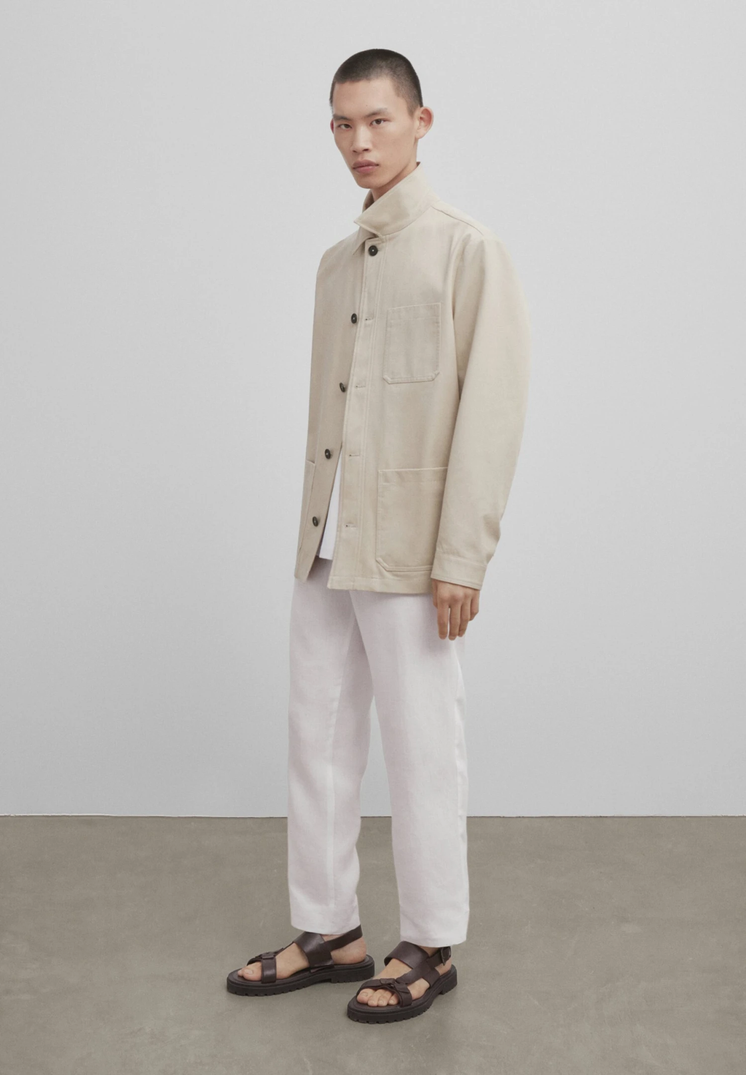 Massimo Dutti Studio - Micro Overshirt - Summer Jacket - Sand 4 Massimo Dutti Studio - Micro Overshirt - Summer Jacket - Sand - Image 2